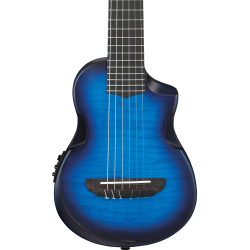 Ibanez AUP10FMNE Transparent Blue Sunburst Open pore Ukulele with Bag