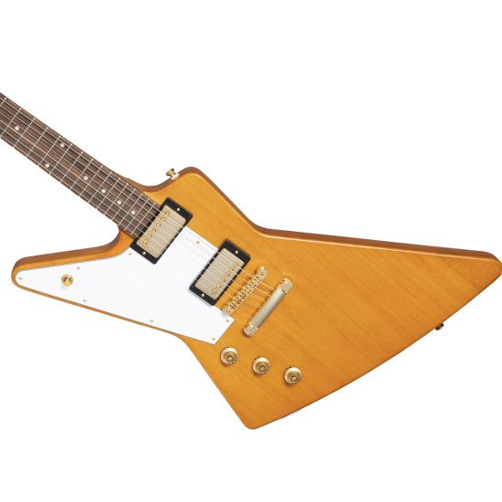 Epiphone 1958 Korina Explorer (White Pickguard), Aged Natural Left Handed