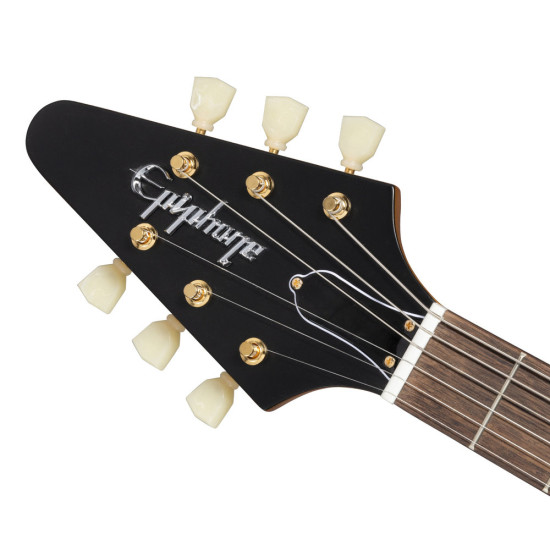 Epiphone 1958 Korina Flying V (White Pickguard), Aged Natural Left Handed