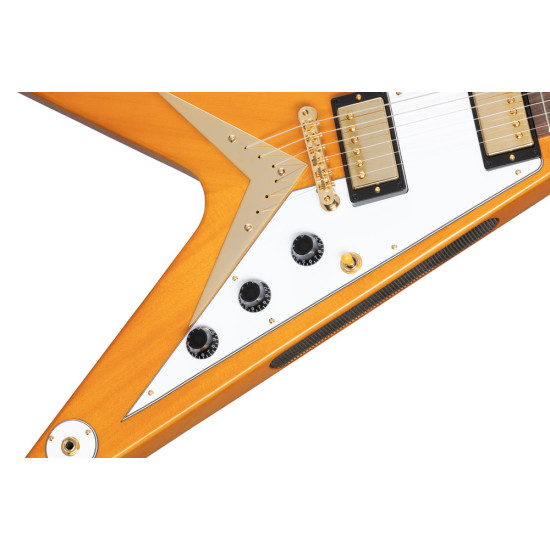 Epiphone 1958 Korina Flying V (White Pickguard), Aged Natural