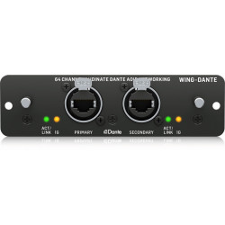 The Behringer AOIPDANTE WING Expansion Card for 64x64 Channel Audinate Dante AoIP Networking