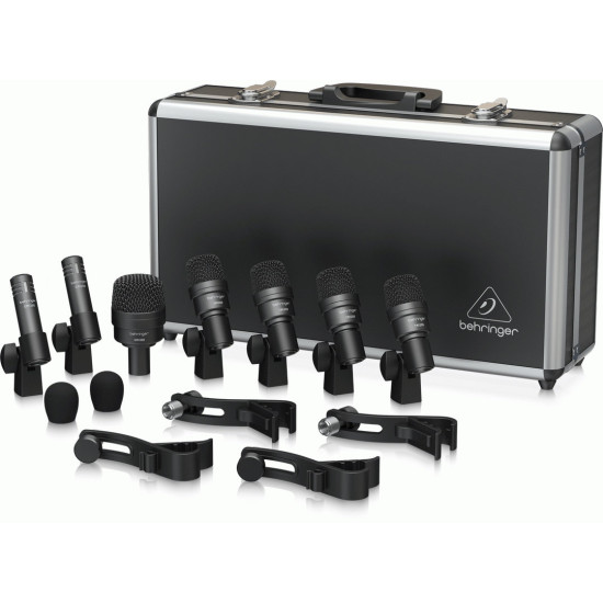The Behringer BC1200 7 Piece Drum Microphone Set In Case