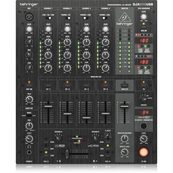 The Behringer DJX900USB Pro DJ Mixer The Behringer DJX900USB Pro DJ Mixer