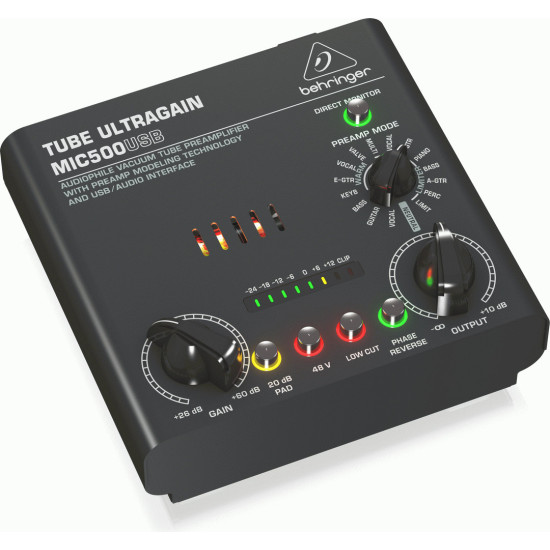 The Behringer Tube Ultragain MIC500USB Preamp