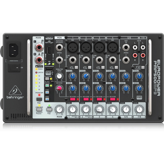 The Behringer Europower PMP500MP3 Powered Mixer