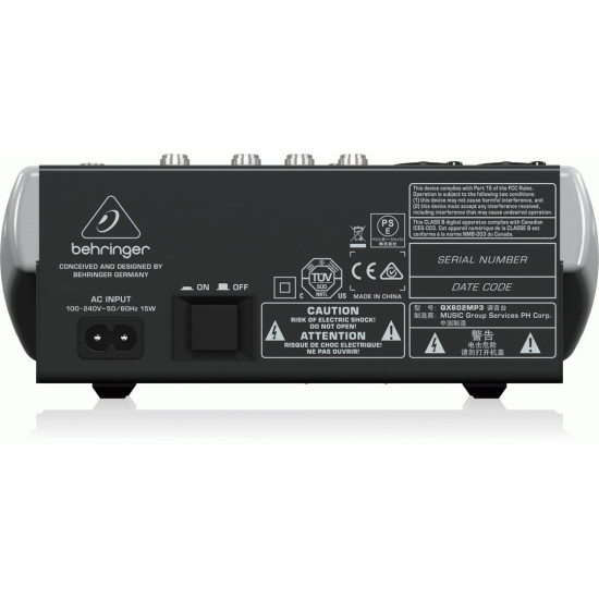 The Behringer XENYX QX602MP3 Mixer