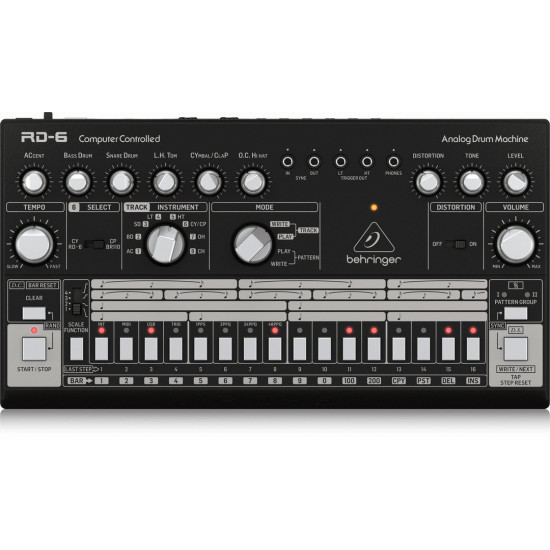 The Behringer RD6 BK Analog Drum Machine