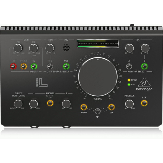 The Behringer STUDIOL High-End Studio Control and Communication Center with Midas Preamps, 192 kHz 2x2 USB Audio Interface and VCA Stereo Tracking