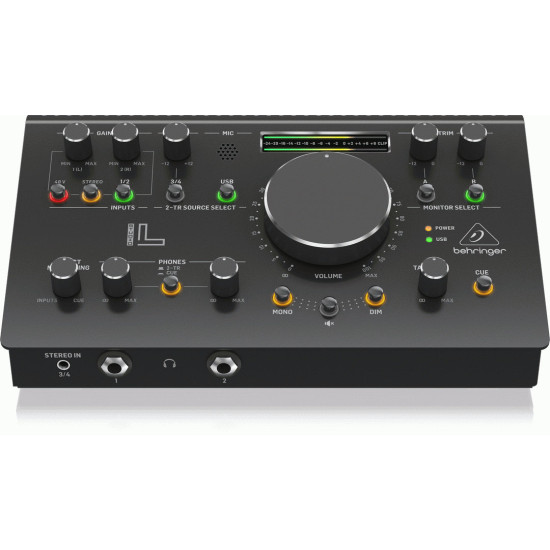 The Behringer STUDIOL High-End Studio Control and Communication Center with Midas Preamps, 192 kHz 2x2 USB Audio Interface and VCA Stereo Tracking