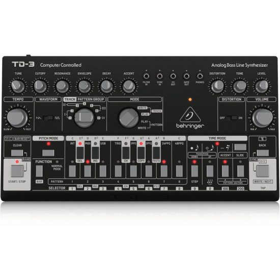 The Behringer TD3 BK Analog Bass Line Synth
