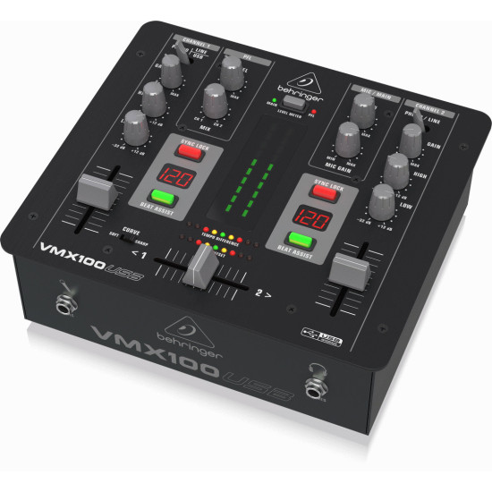 The Behringer VMX100USB Pro DJ Mixer