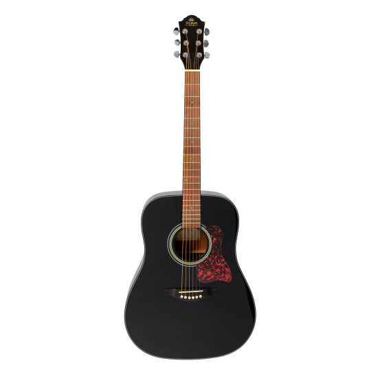 GILMAN GD10BK Dreadnought guitar. Black gloss.