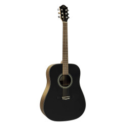 GILMAN GD10BT Dreadnought Acoustic Guitar. Black gloss top.