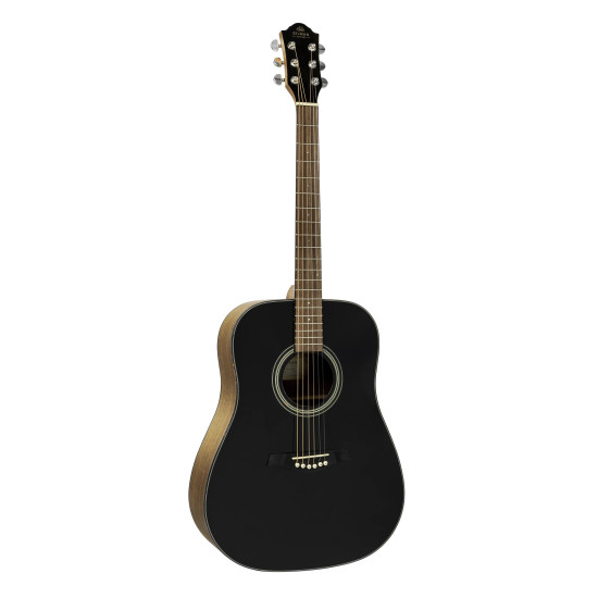 GILMAN GD10BT Dreadnought Acoustic Guitar. Black gloss top.
