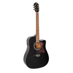 GILMAN GD10CEBK Dreadnought guitar. Electric/acoustic with Venetian cutaway. Black gloss.