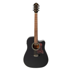GILMAN GD10CEBK Dreadnought guitar. Electric/acoustic with Venetian cutaway. Black gloss.