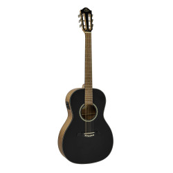GILMAN GPA10EBT 00 Parlour Electric/Acoustic Guitar. Black gloss top.