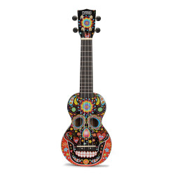 Mahalo MA1SKbk Skull Ukulele - Soprano