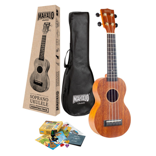 Mahalo MJ1tbrk Soprano Ukulele with Essentials Accessory Pack Ukulele Package - Soprano