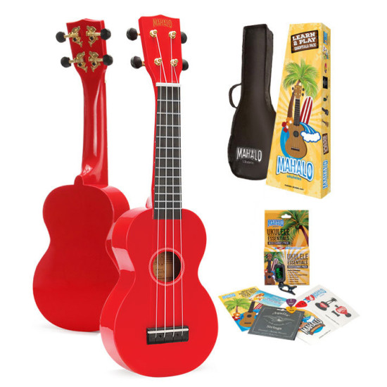 Mahalo MR1rdk Learn 2 Play Soprano Ukulele Pack Ukulele Package - Soprano