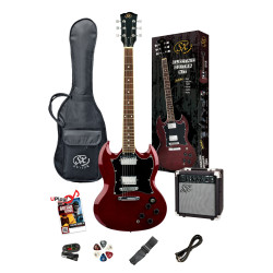 SX PKSE4SKTWR Electric Guitar & Amplifier Package - 4/4 size