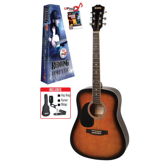 Redding RED50PKLHTS Left Hand Dreadnought Guitar Package