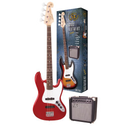 SX SB1SKCAR Bass Guitar & Amplifier Package