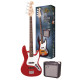 SX SB1SKCAR Bass Guitar & Amplifier Package