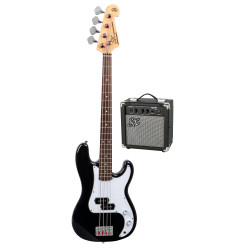 SX SB2SK34B 3/4 size Bass Guitar & Amp Package