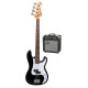 SX SB2SK34B 3/4 size Bass Guitar & Amp Package