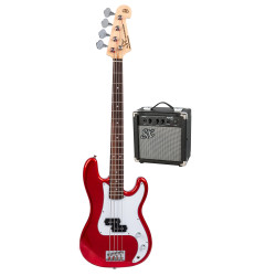 SX SB2SK34CAR 3/4 size Bass Guitar & Amp Package