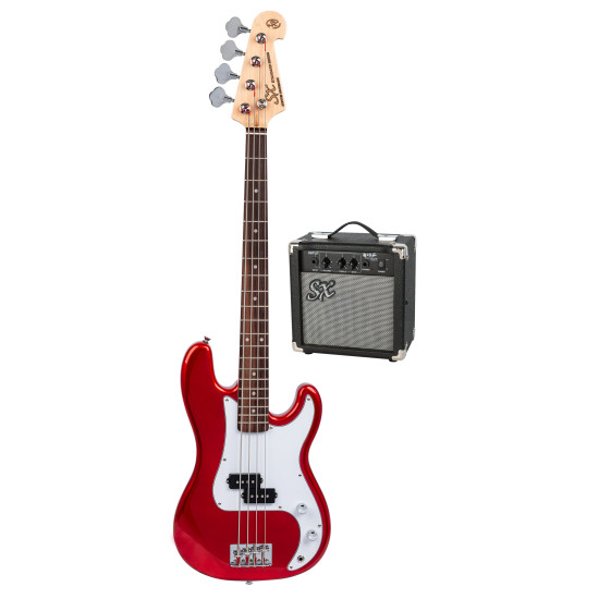 SX SB2SK34CAR 3/4 size Bass Guitar & Amp Package
