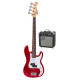 SX SB2SK34CAR 3/4 size Bass Guitar & Amp Package