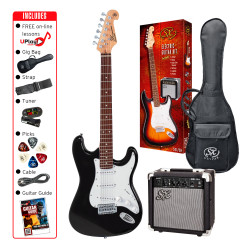 SX SE1SKB Electric Guitar & Amplifier Package - 4/4 size