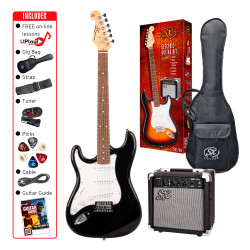 SX SE1SKLHB Electric Guitar & Amplifier Package - 4/4 size