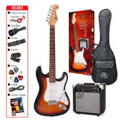 SX SE1SKTS Electric Guitar & Amplifier Package - 4/4 size
