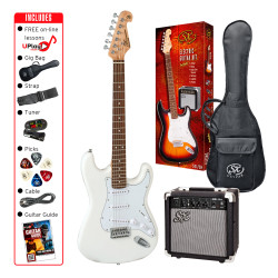 SX SE1SKW Electric Guitar & Amplifier Package - 4/4 size