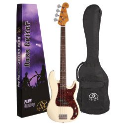SX / LANEY SPB62VWH-PK2 Vintage style bass guitar & Amplifier Package.  