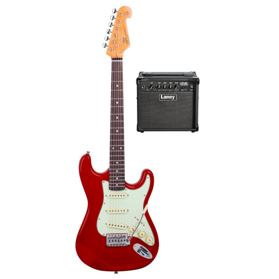 SX / LANEY  VES34CAR-PK2 ¾ size vintage style electric guitar package.
