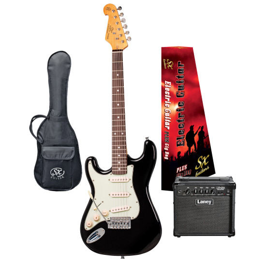 SX / LANEY VES34LHB-PK2 Vintage style Electric Guitar 3/4 & Amplifier Package