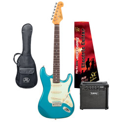 SX / LANEY  VES34LPB-PK2 ¾ size vintage style electric guitar package.