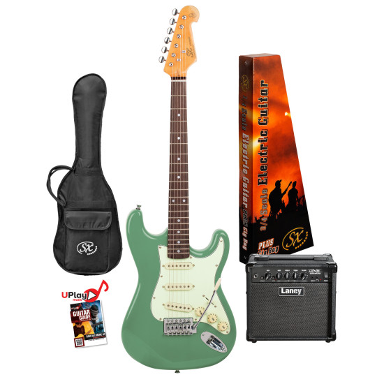 SX / LANEY PACKAGE VES34VGN-PK2 ¾ size vintage style electric guitar and amp package.