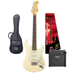 SX / LANEY VES34VWH-PK2 Vintage style Electric Guitar 3/4 & Amplifier Package