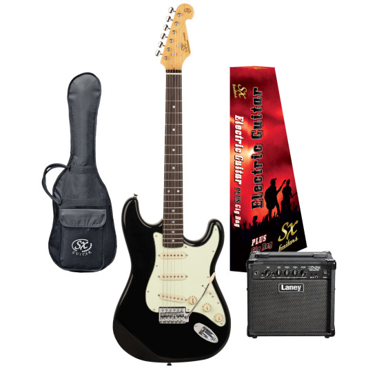SX / LANEY VES62B-PK2 Vintage style Electric Guitar & Amplifier Package