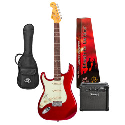 SX / LANEY PACKAGE VES62LHCAR-PK2 Full size vintage style electric guitar and amp package. Left-hand.