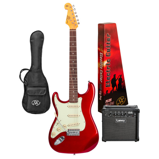 SX / LANEY PACKAGE VES62LHCAR-PK2 Full size vintage style electric guitar and amp package. Left-hand.