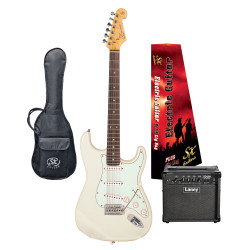 SX / LANEY VES62VWH-PK2 Vintage style Electric Guitar & Amplifier Package