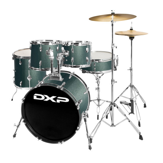 DXP TX06PGMG 5 Piece Drum Kit Package with Cymbals & Drum Throne.