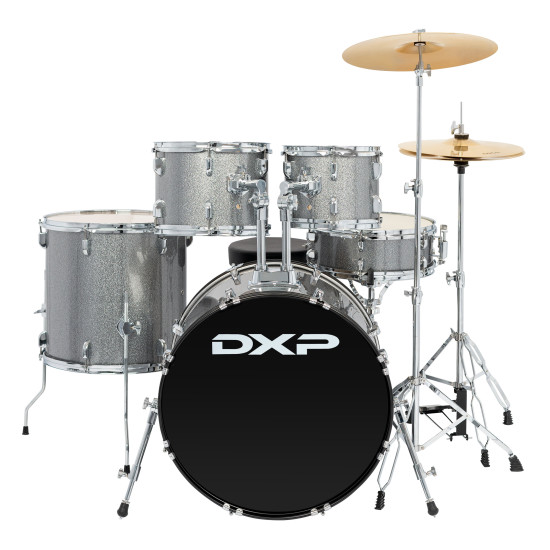DXP TX07PSGS 5 Piece Drum Kit Package with Cymbals & Drum Throne.