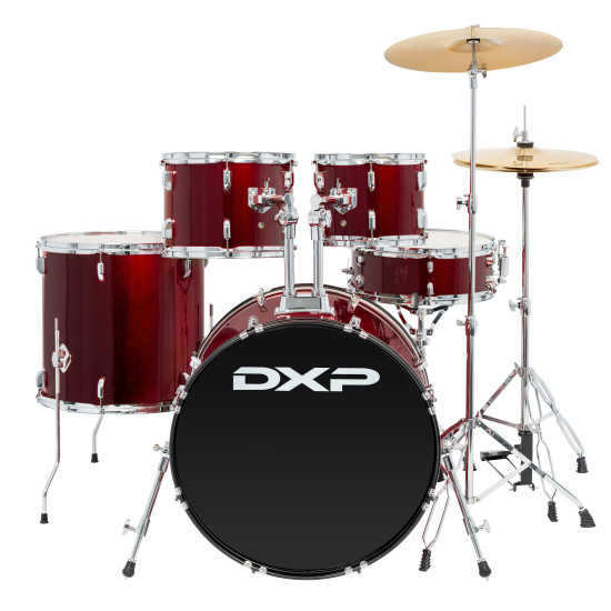 DXP TX07PWR 5 Piece Drum Kit Package with Cymbals & Drum Throne.